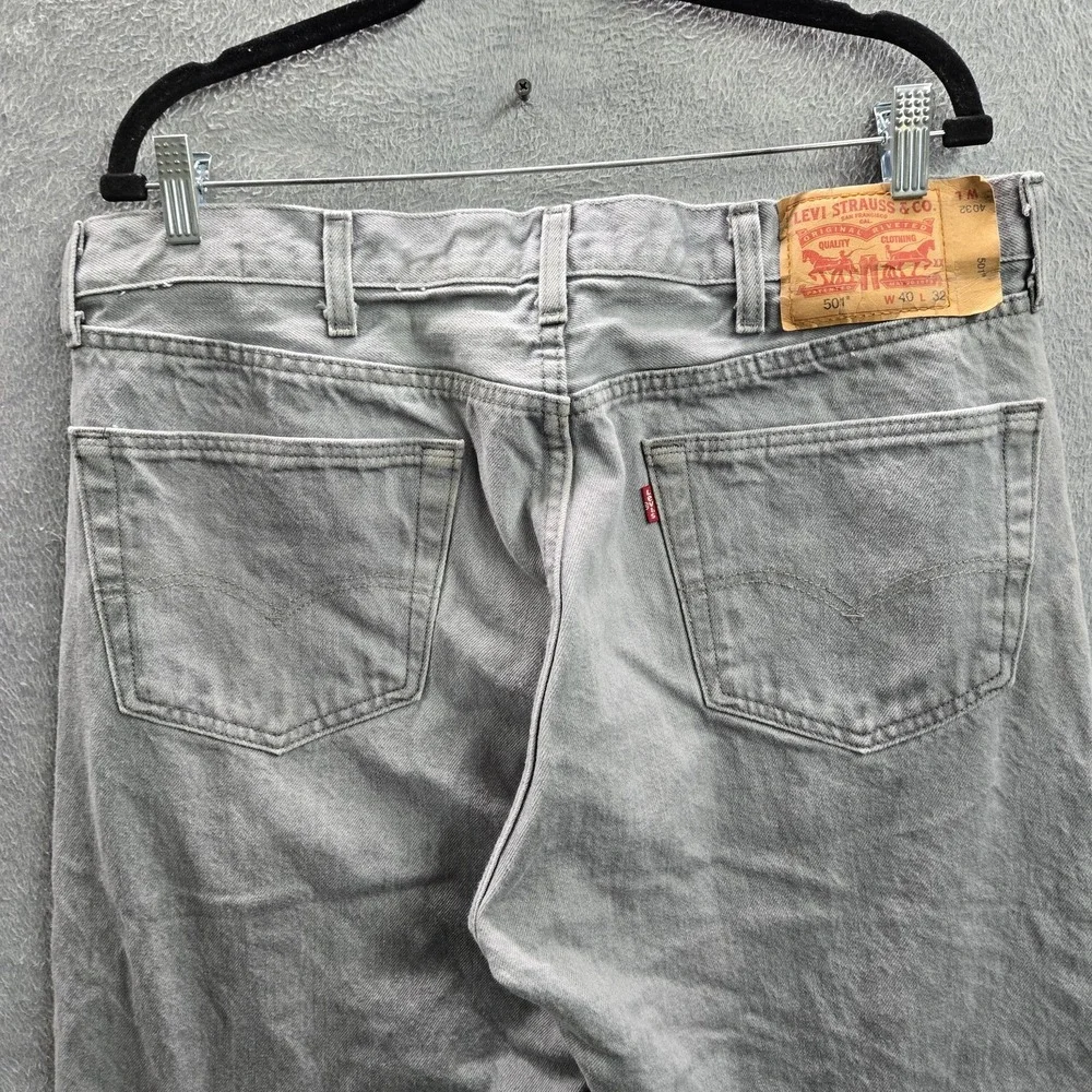 Levi's 501 Men Jeans 40X32 Gray Denim Original Fit Straight Leg 30